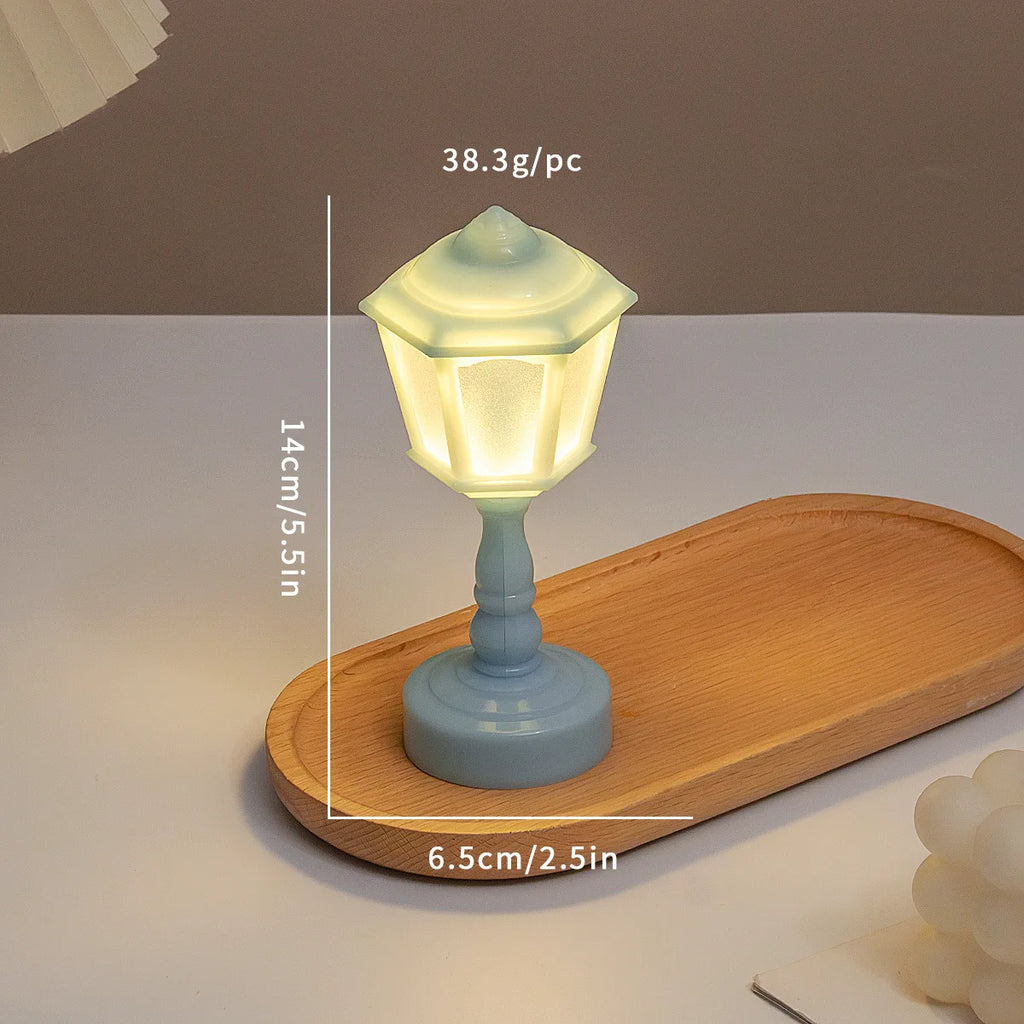 Miniature Flower Bud Table Lamp Night Light Furniture Home Model Decor Toy Doll, House Accessories Table