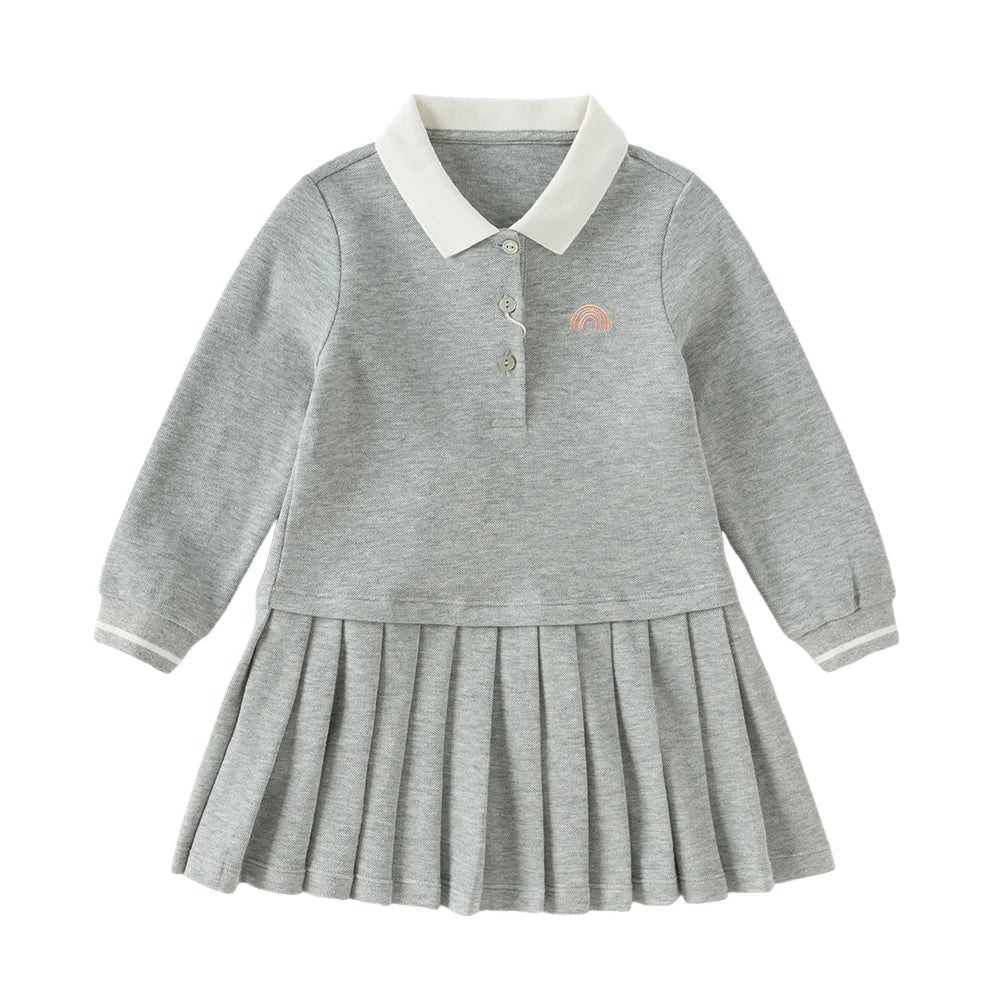 Dave Bella Brand Girl Polo Dress Autumn Long Sleeve Princess