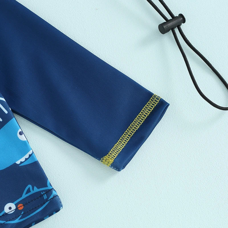 Baby Boys Swimwear Fish Print Long Sleeve set