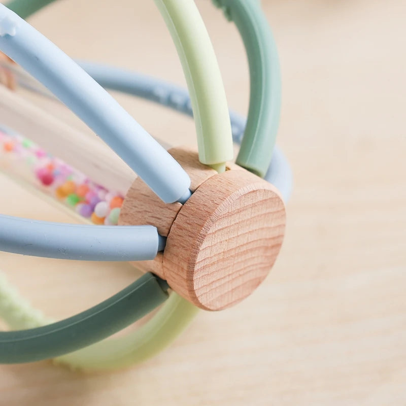 Baby Wooden Rain Drum Rattle – Sensory & Teething Toy