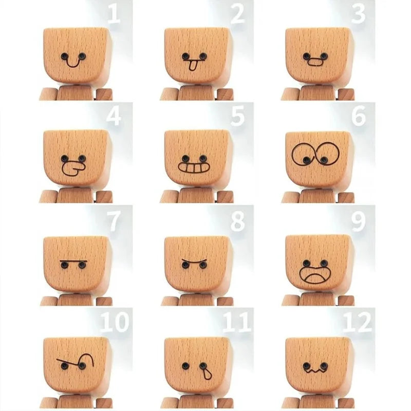 Shaking Man Statue Handmade Wooden Man Figurine with Shaking Feet , Unique Car  Decoration