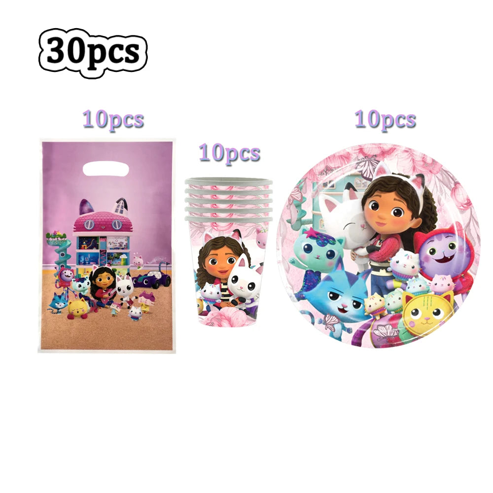 Gabby Doll House Party Tableware Set for Girls