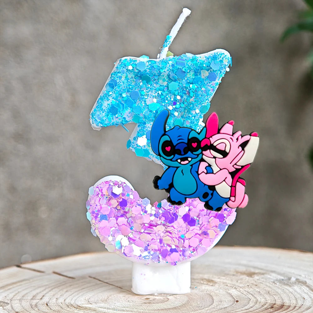 Lilo & Stitch Candle Number 0-9 Anime Digital Stitch Angel Children Themed Party Candles Baby Shower Party Gifts