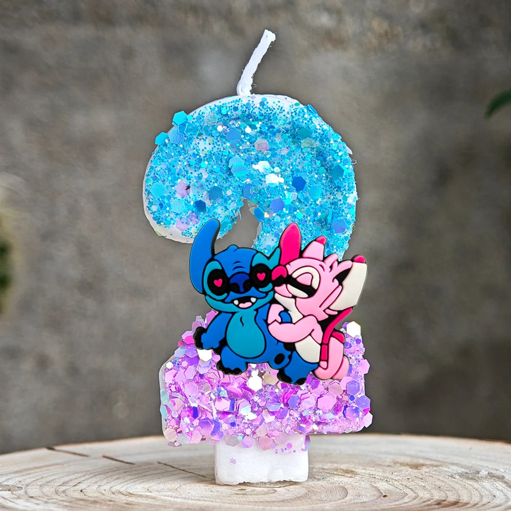 Lilo & Stitch Candle Number 0-9 Anime Digital Stitch Angel Children Themed Party Candles Baby Shower Party Gifts