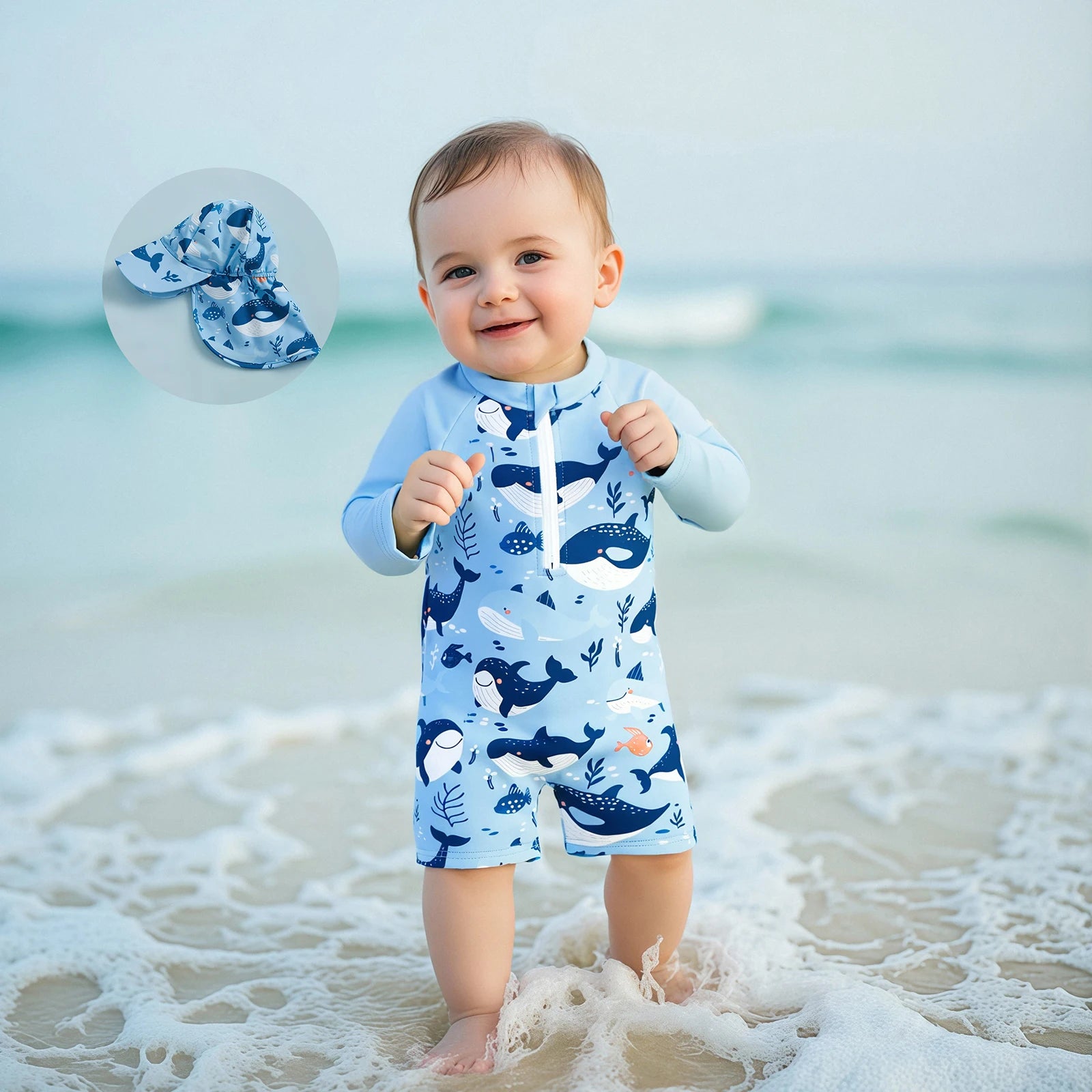 Swimwear’s For Boy with Hat Summer Kids Beachwear