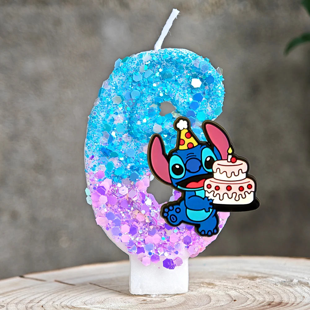 Lilo & Stitch Candle Number 0-9 Anime Digital Stitch Angel Children Themed Party Candles Baby Shower Party Gifts