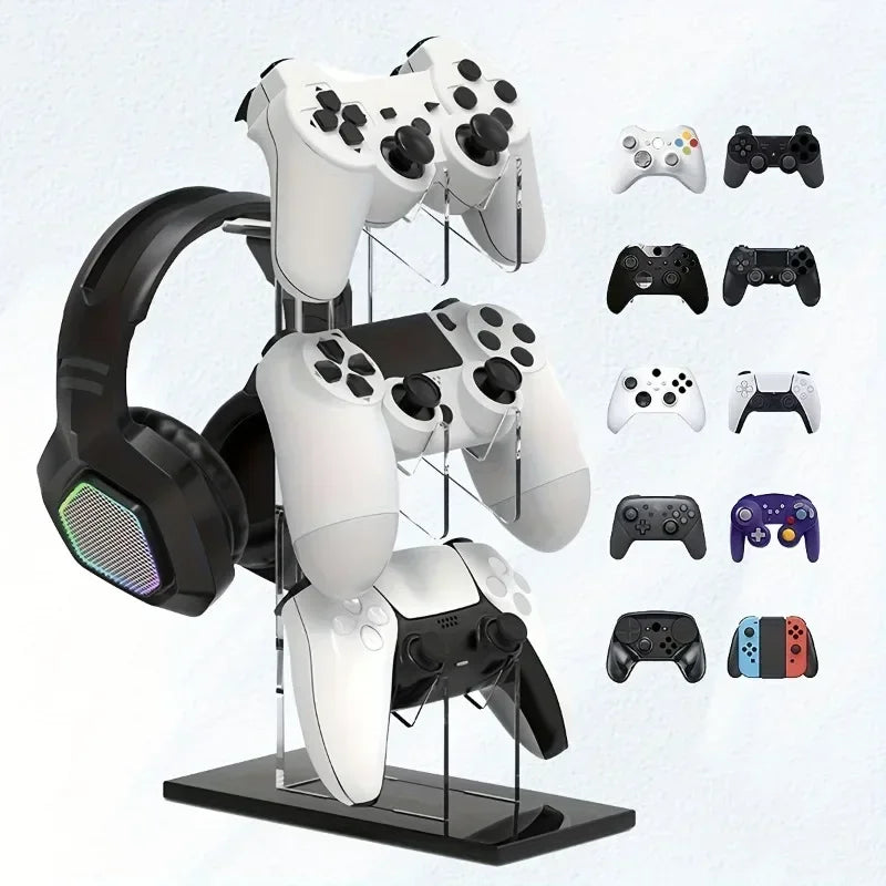 Universal Three-layer Headset Stand Game Console Stand Desktop Storage for All Headphones Handle
