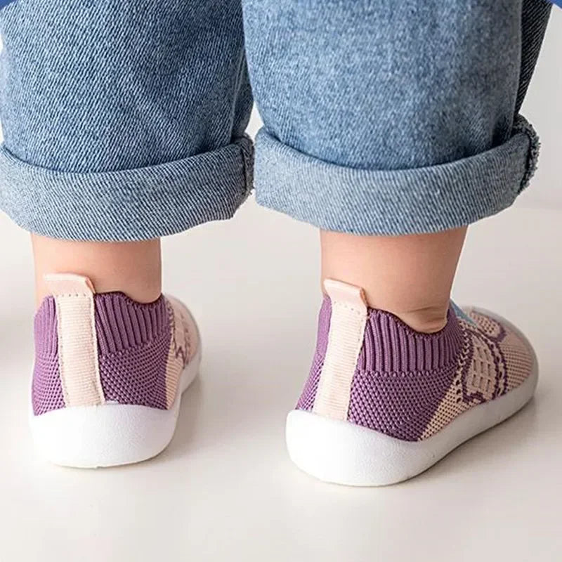 Baby Shoes Anti-slip Breathable Infant Crib Floor Socks with Rubber Sole for Children Bottom Slippers