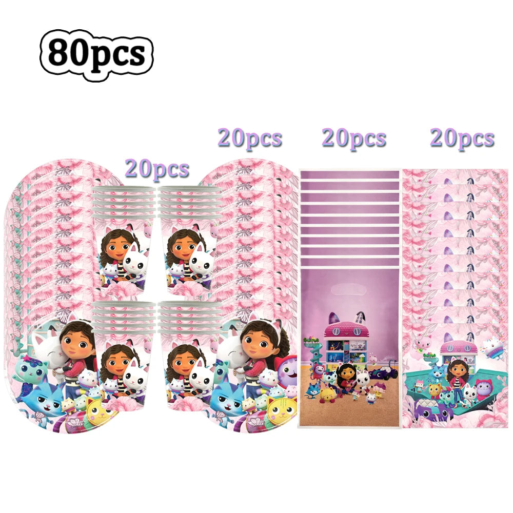 Gabby Doll House Party Tableware Set for Girls