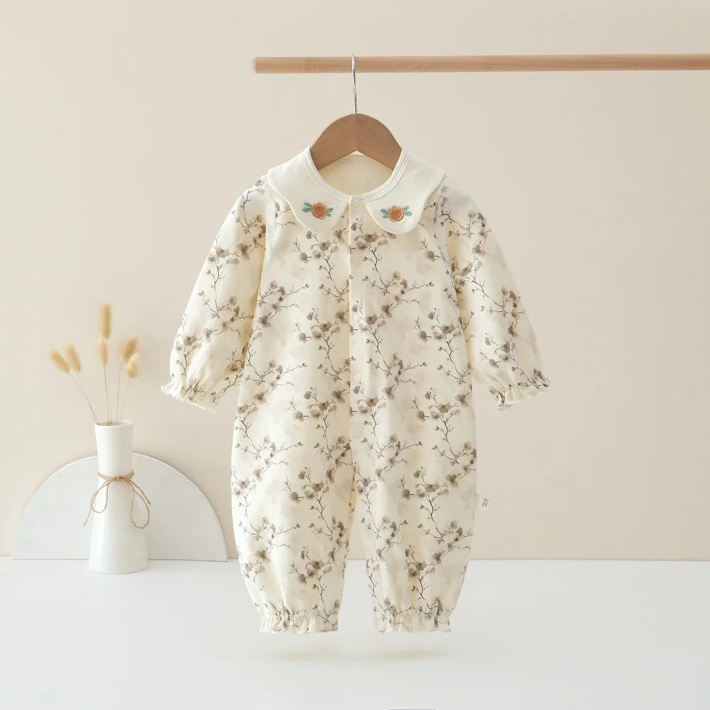 Velvet Cotton Baby Girl Jumpsuit – Spring & Autumn