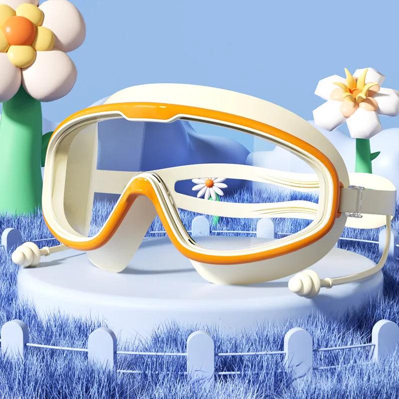 Goggles Large Frame Waterproof and Anti Fog Swimming