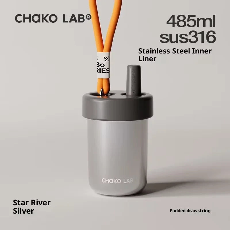 Chakolab Bobo Thermos Cup 485ML Stainless Steel Inner Pot Coffee Cup With Lifting Rope Camping Office Cup Desktop