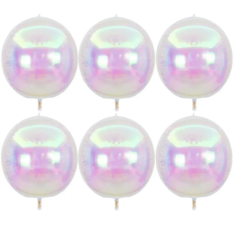 24/32/50Inch Rainbow Mirror Balloon Round Aluminum Foil Balloons Inflatable