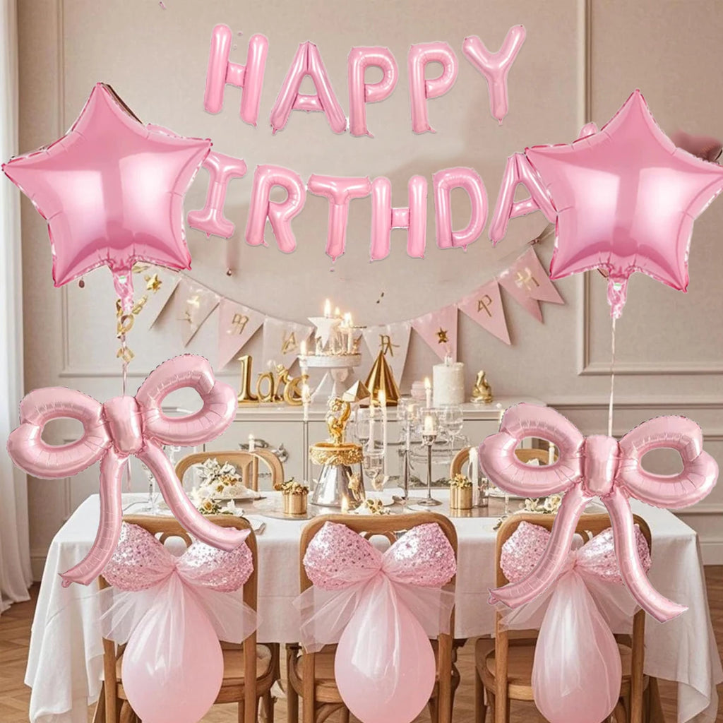 Pink balloon set birthday