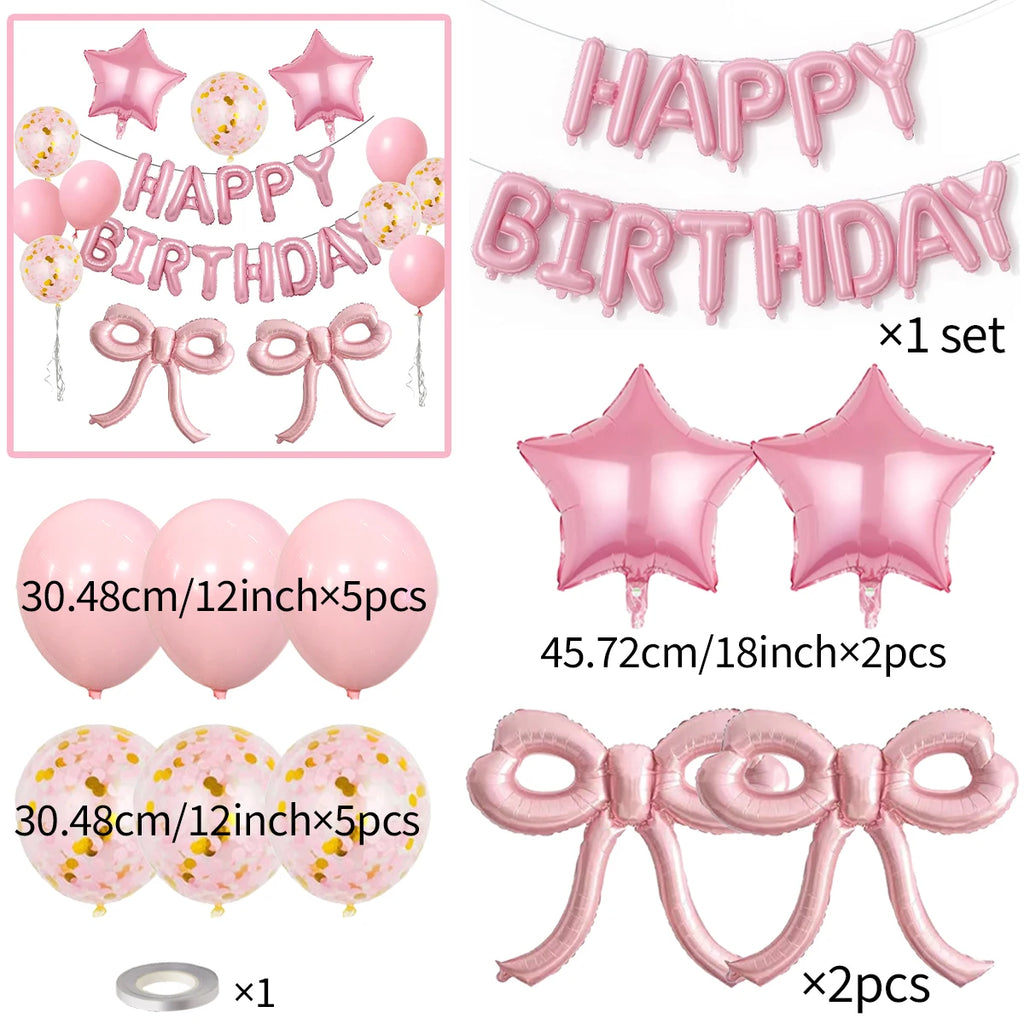 Pink balloon set birthday
