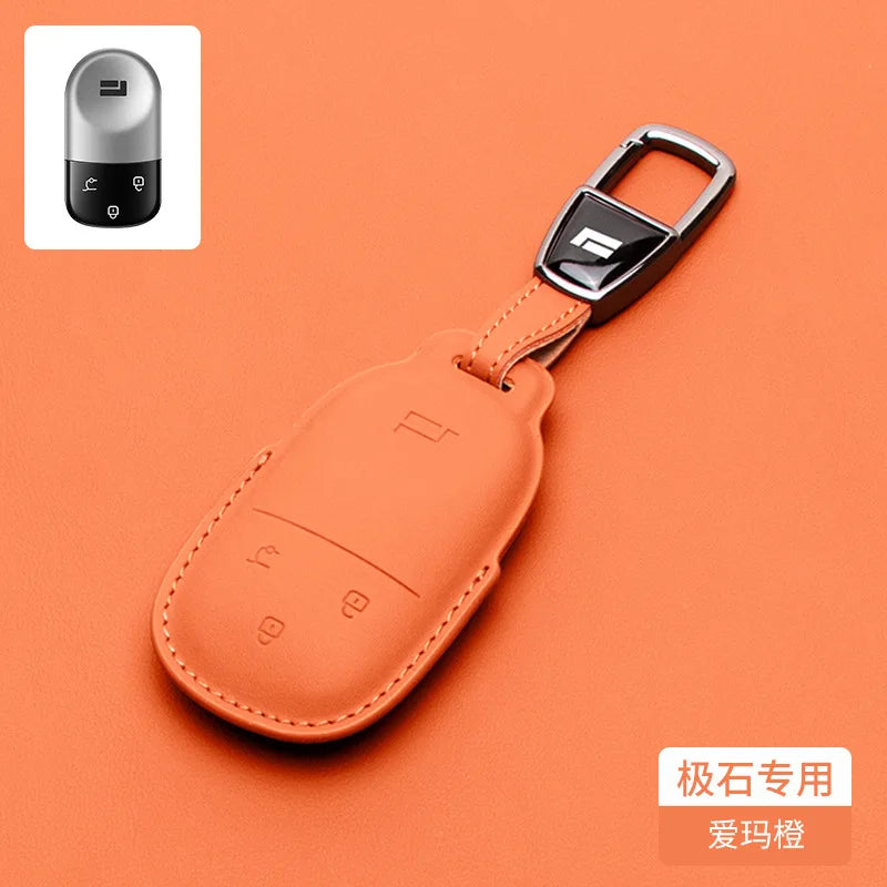 Rox01 2024 2025 2026 Car Leather Key, Cover Remote Case Cover Car Keychain Holder Bag Accessories