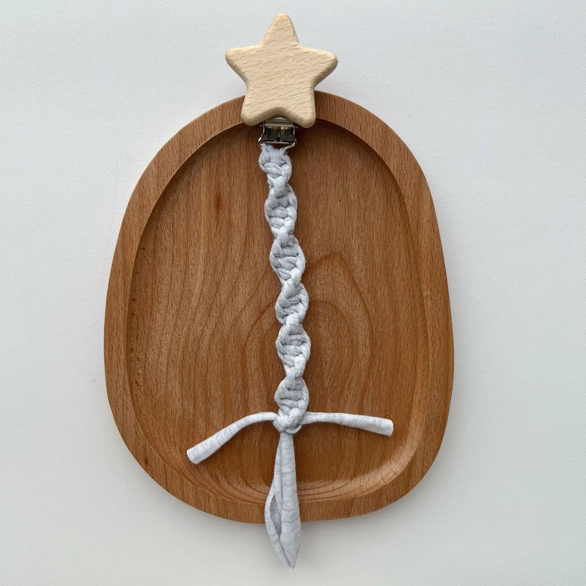 Woven Pacifier Clip with Star Charm