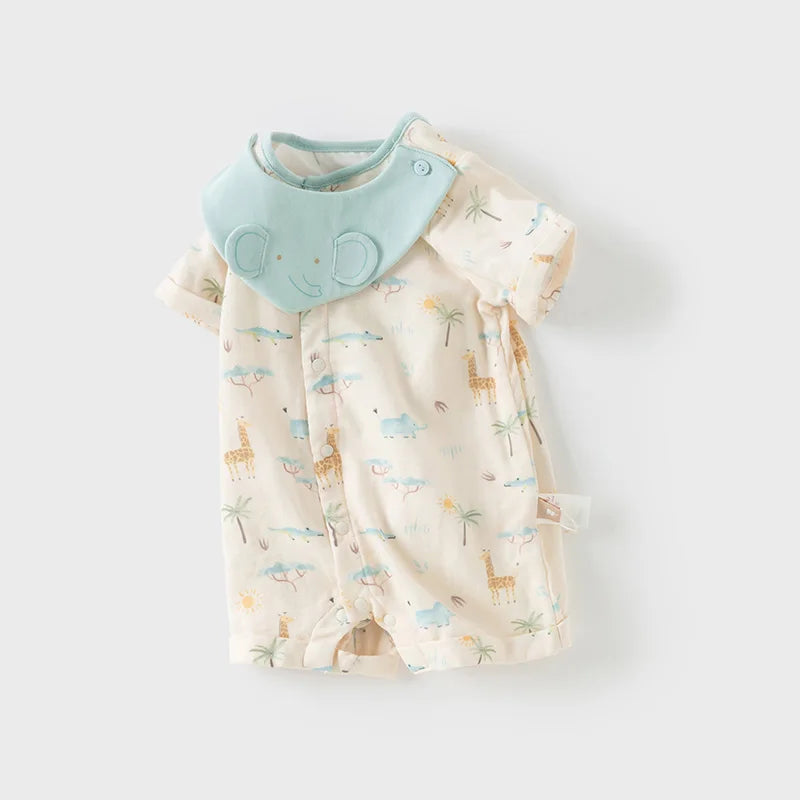 Dave Bella Brand Baby Jumpsuit , Cute Cartoon Animal Print