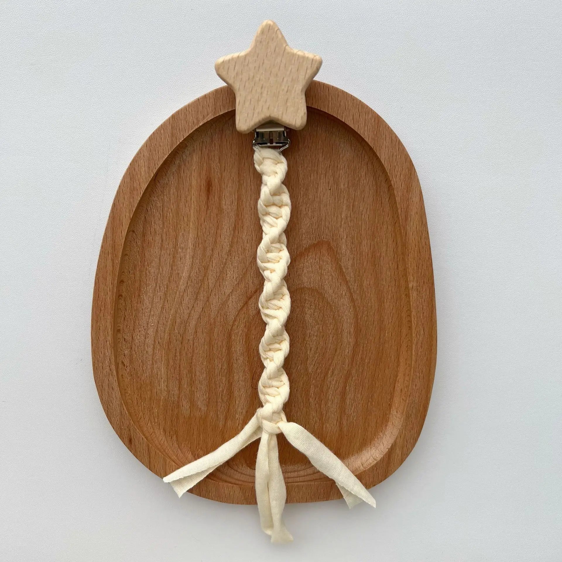 Woven Pacifier Clip with Star Charm