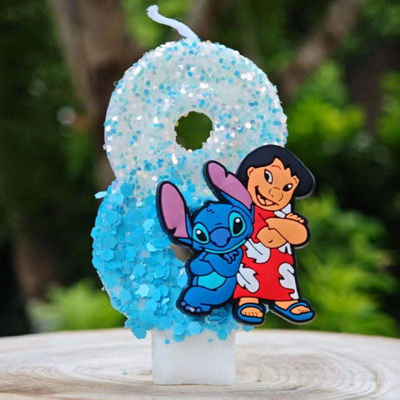 Lilo & Stitch Candle Number 0-9 Anime Digital Stitch Angel Children Themed Party Candles Baby Shower Party Gifts