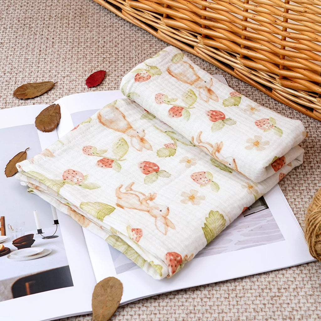 Soft Cotton Baby Swaddle Blanket Size 80x80cm