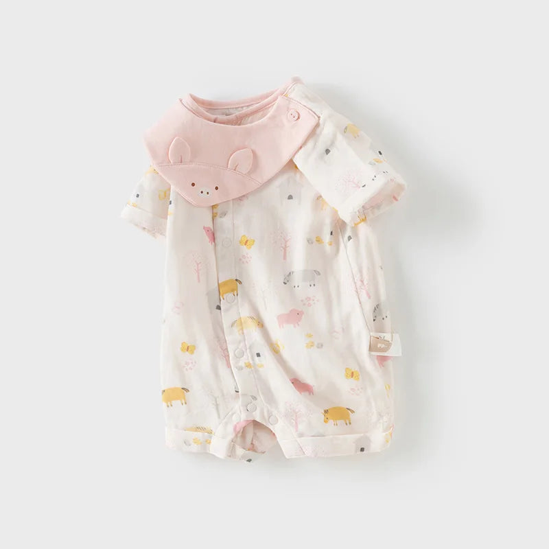 Dave Bella Brand Baby Jumpsuit , Cute Cartoon Animal Print