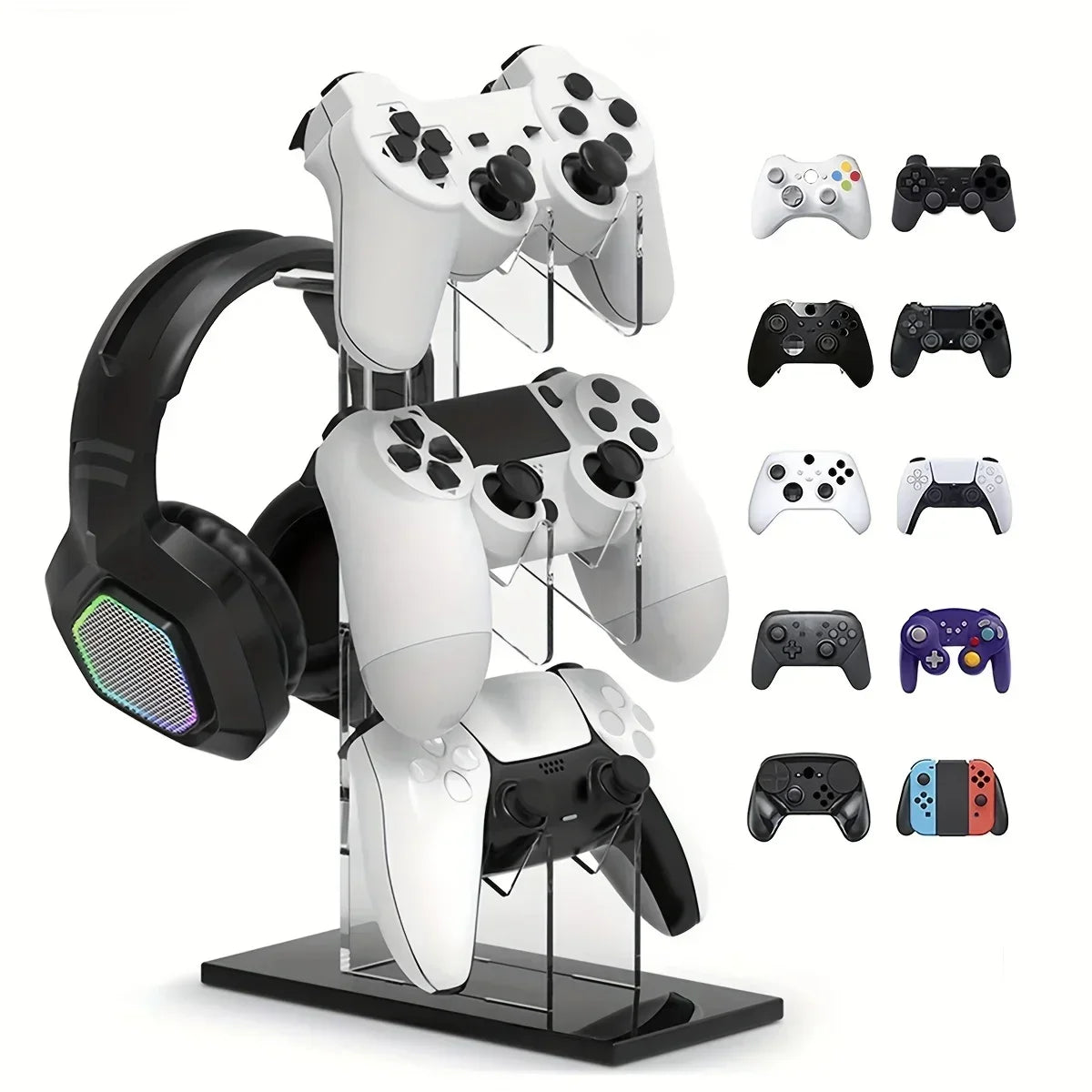 Universal Three-layer Headset Stand Game Console Stand Desktop Storage for All Headphones Handle