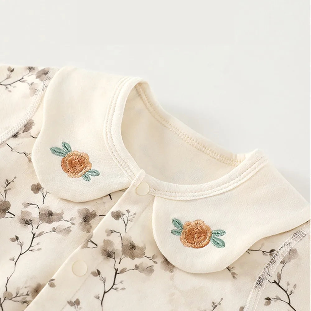 Velvet Cotton Baby Girl Jumpsuit – Spring & Autumn