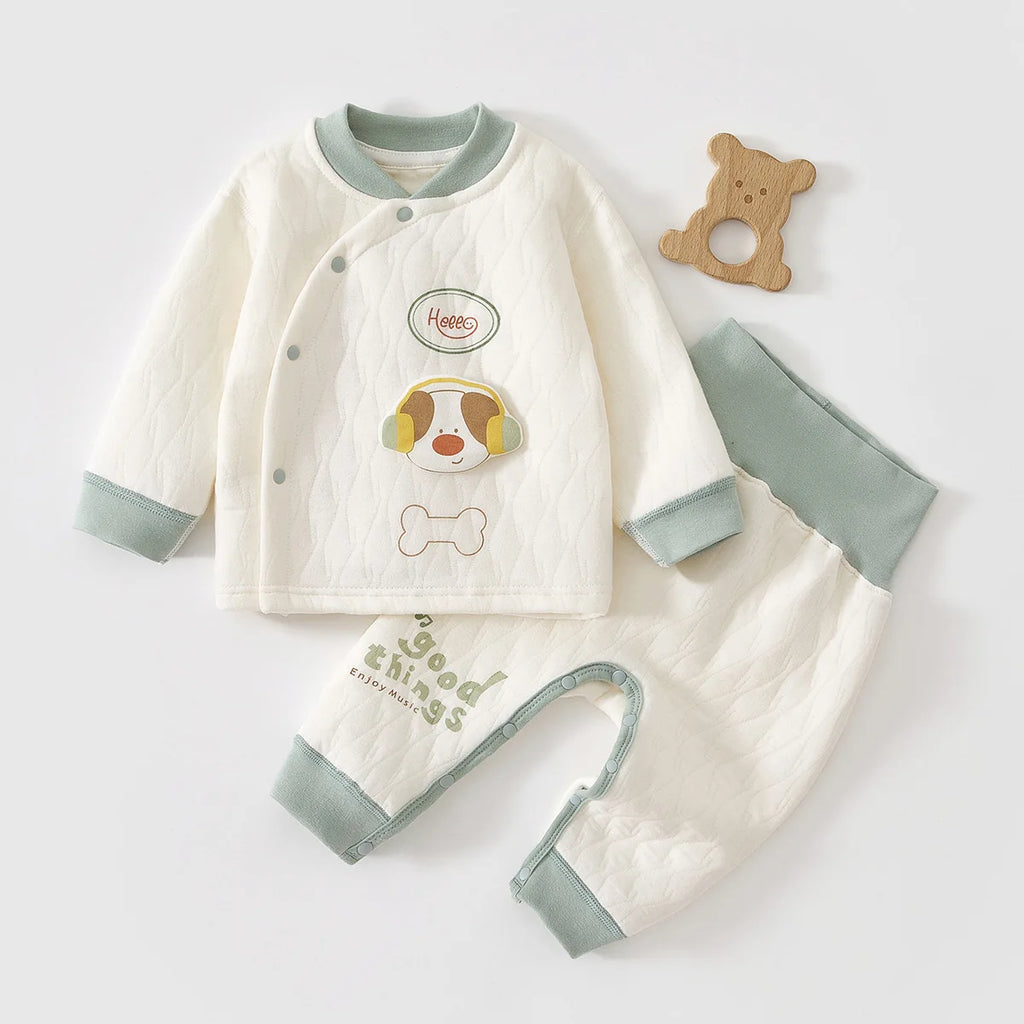 Cute Puppy Baby Outfit Set – Long Sleev