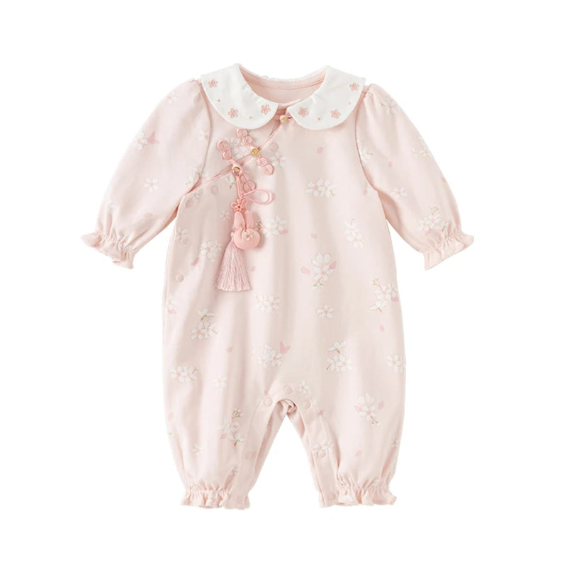 Dave Bella Brand Floral Baby Romper – Soft Cotton Autumn Jumpsuit