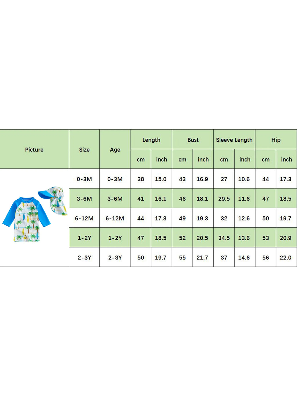 Toddler Boys Swimsuit 2Pcs Set Long Sleeve