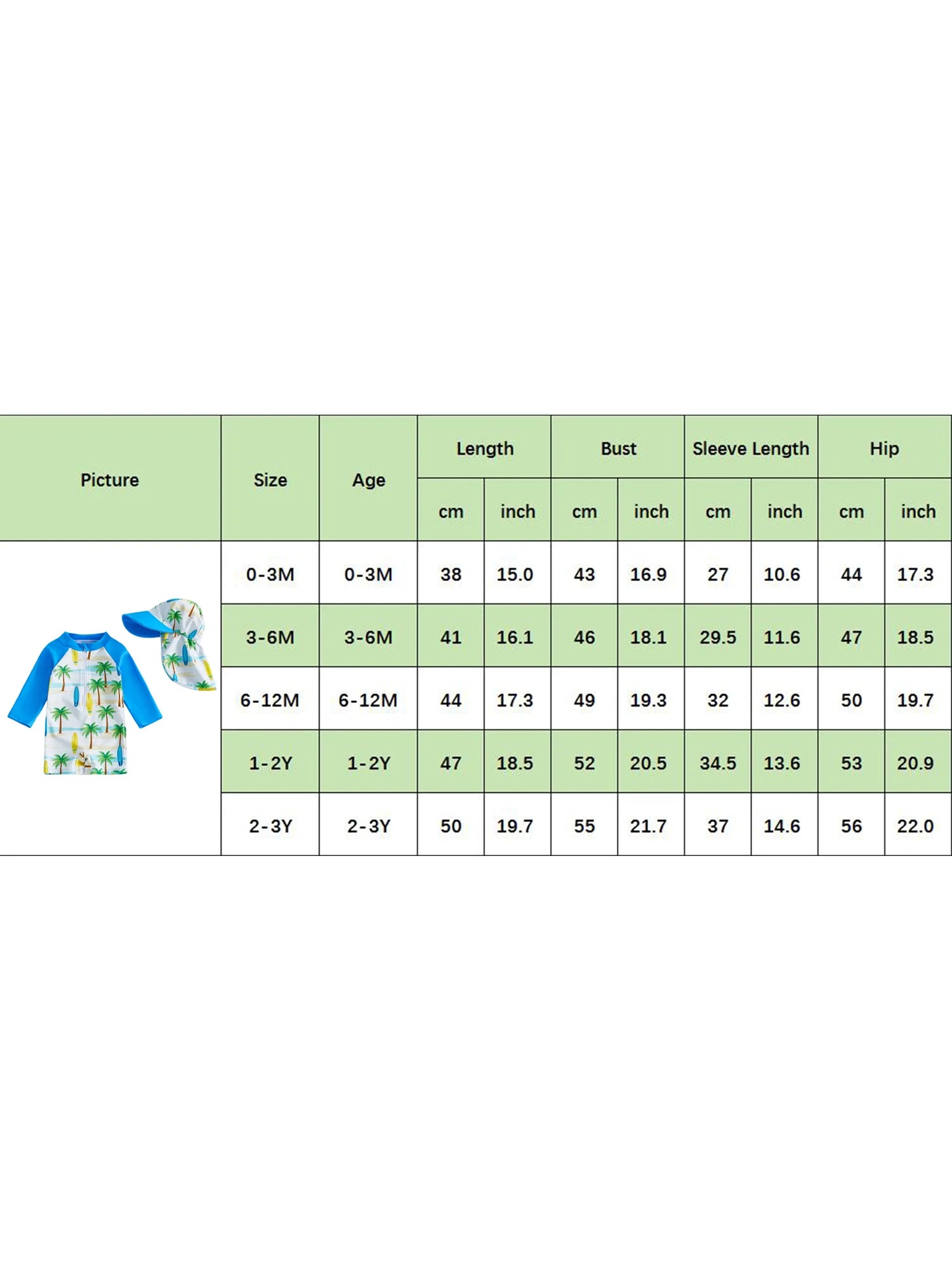 Toddler Boys Swimsuit 2Pcs Set Long Sleeve