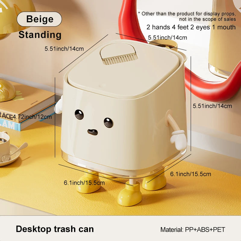 Modern Desktop Garbage Bin – Easy Press Lid Design