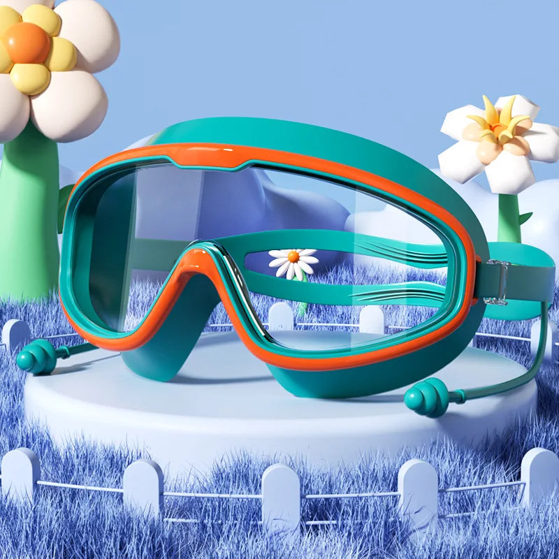 Goggles Large Frame Waterproof and Anti Fog Swimming