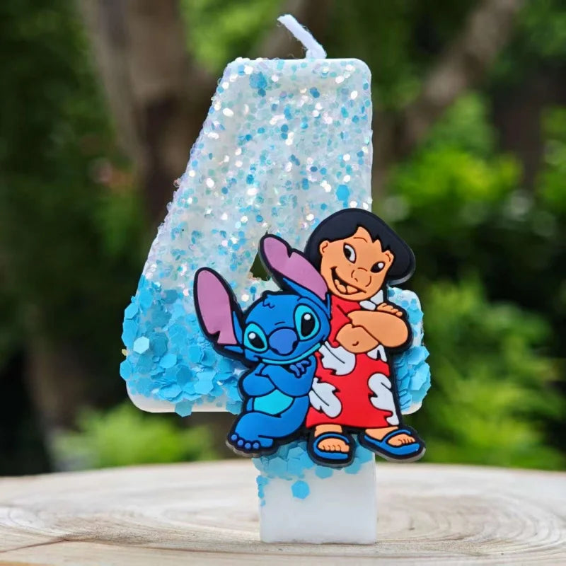 Lilo & Stitch Candle Number 0-9 Anime Digital Stitch Angel Children Themed Party Candles Baby Shower Party Gifts