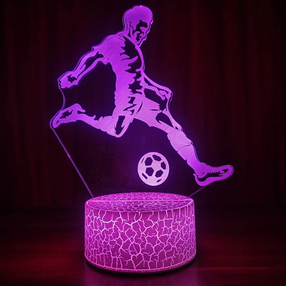 Footballer Cristiano Nathan LED 3D LED Night Light 7/16 Colors
