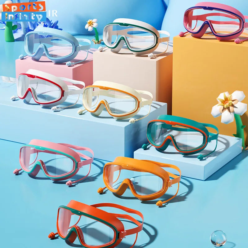 Goggles Large Frame Waterproof and Anti Fog Swimming