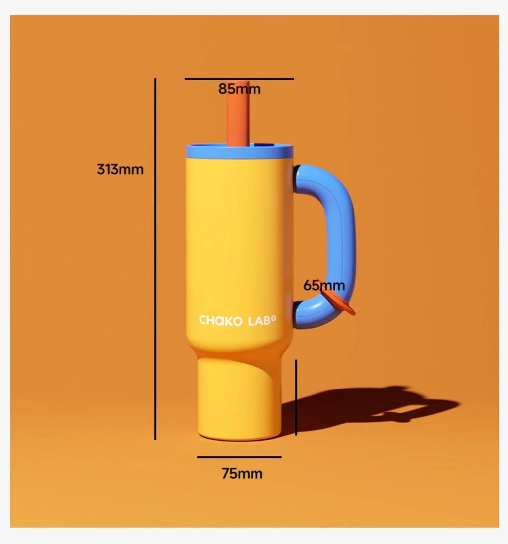 Chakolab 1050ML Large Capacity Straw Thermos Cup 316 Stainless Steel Camping Coffee Cups Portable Outdoor Water Glasses