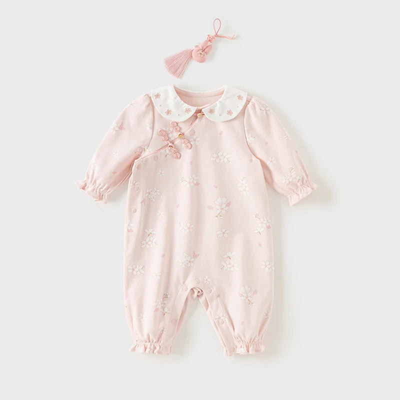 Dave Bella Brand Floral Baby Romper – Soft Cotton Autumn Jumpsuit