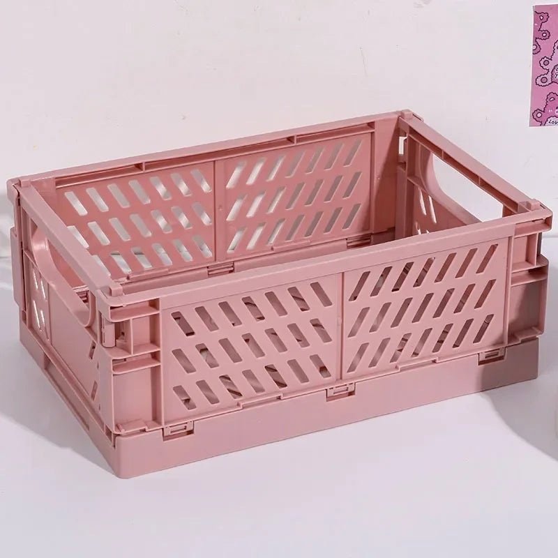 Foldable Desktop Storage Basket – Multi-Color Organizer Box