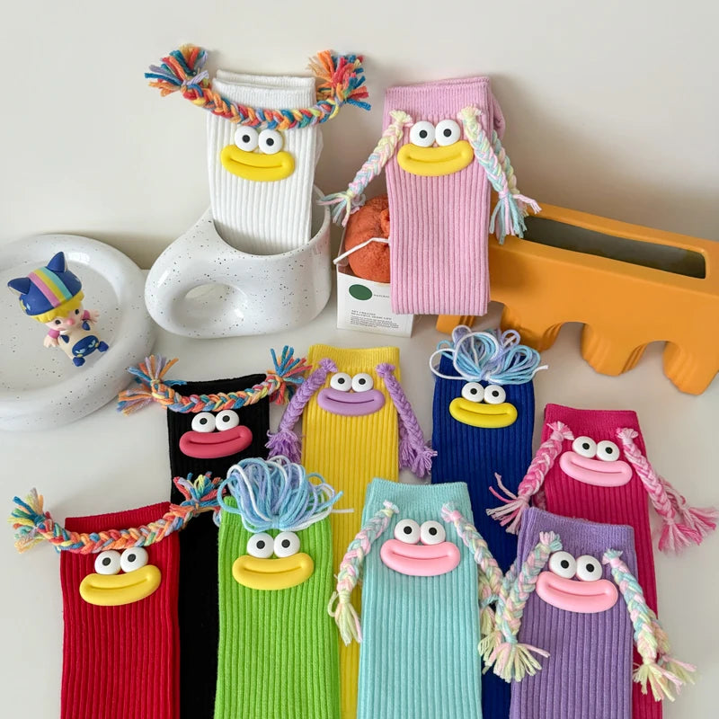 Funny Colorful Cartoon Knee-High Socks