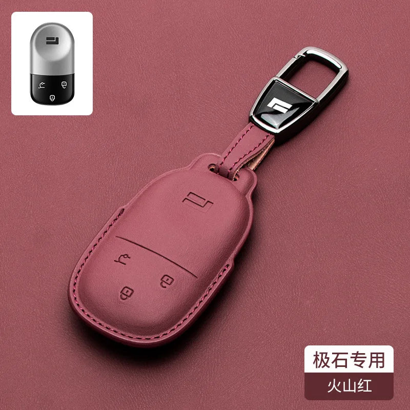 Rox01 2024 2025 2026 Car Leather Key, Cover Remote Case Cover Car Keychain Holder Bag Accessories