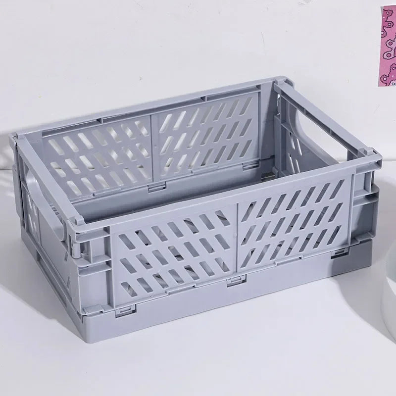 Foldable Desktop Storage Basket – Multi-Color Organizer Box