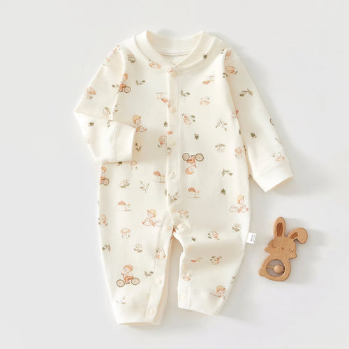 Baby Cotton Long Sleeve Onesie (0–18M)