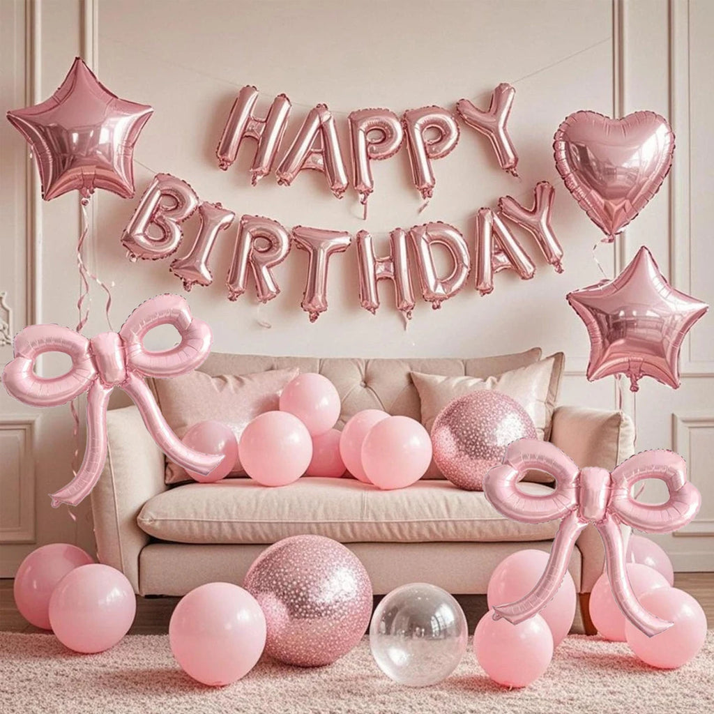 Pink balloon set birthday