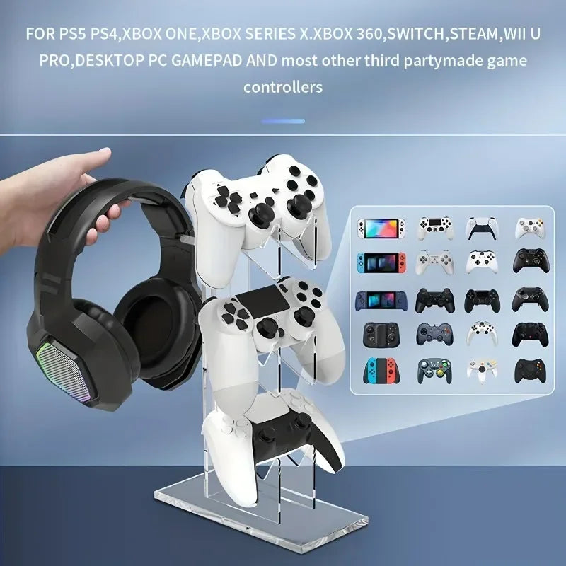 Universal Three-layer Headset Stand Game Console Stand Desktop Storage for All Headphones Handle