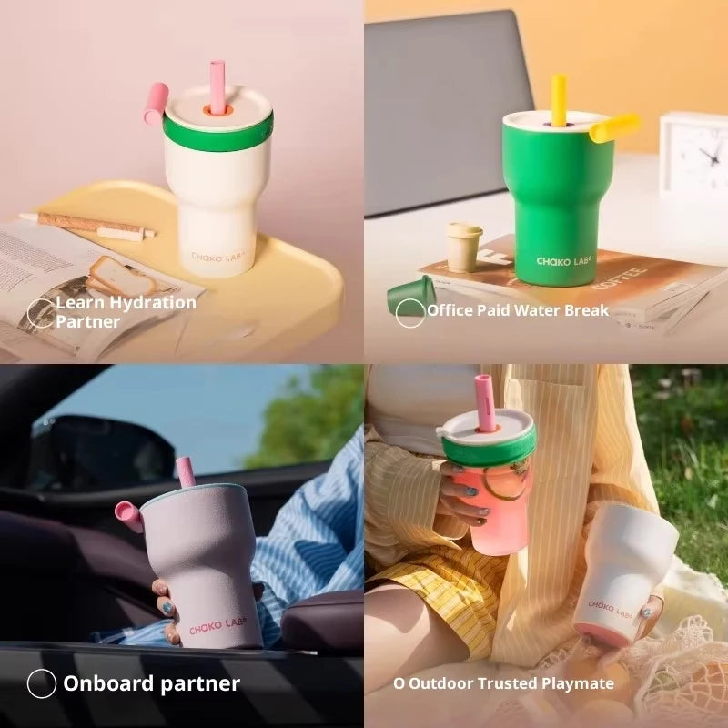 Chakolab Large Capacity Dual Enjoyment Cup High Aesthetic Coffee Cup Portable Detachable Winter Insulated Cup Water glass