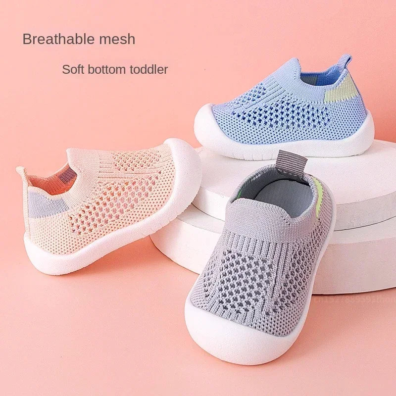 Toddler Shoes Breathable Knitted Kids Sneakers Soft Non-slip