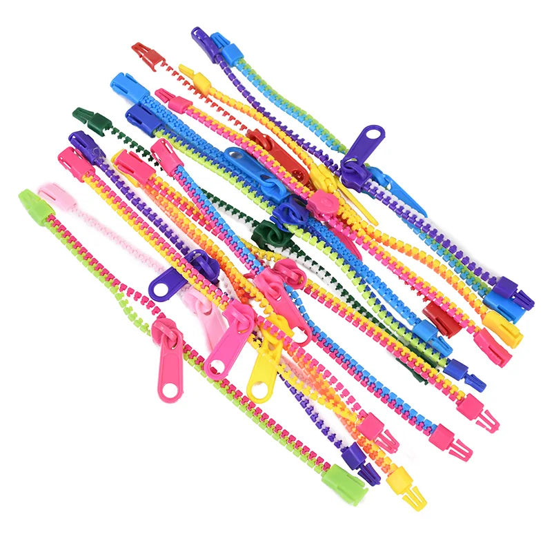 12/24pcs zipper bracelets – fun anti-stress fidget toys for kids party favors