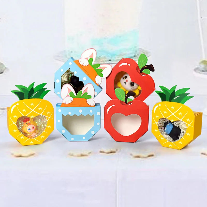 Cute Window Treat Boxes – Fruit & Heart Party Favors (10/20PCS)